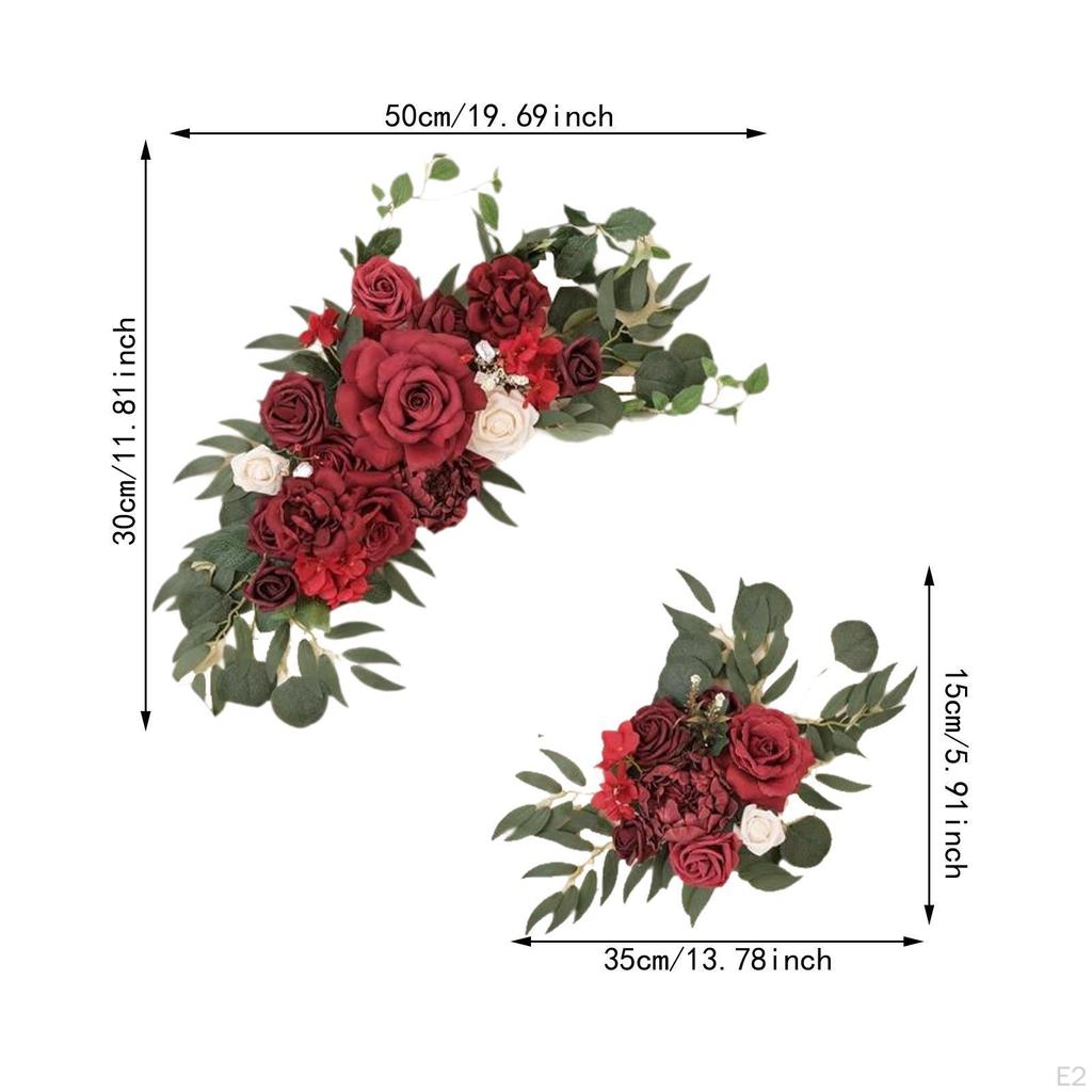 2 Pieces Floral Decor for Wedding Arch with Artificial Flowers Reception And Backdrop