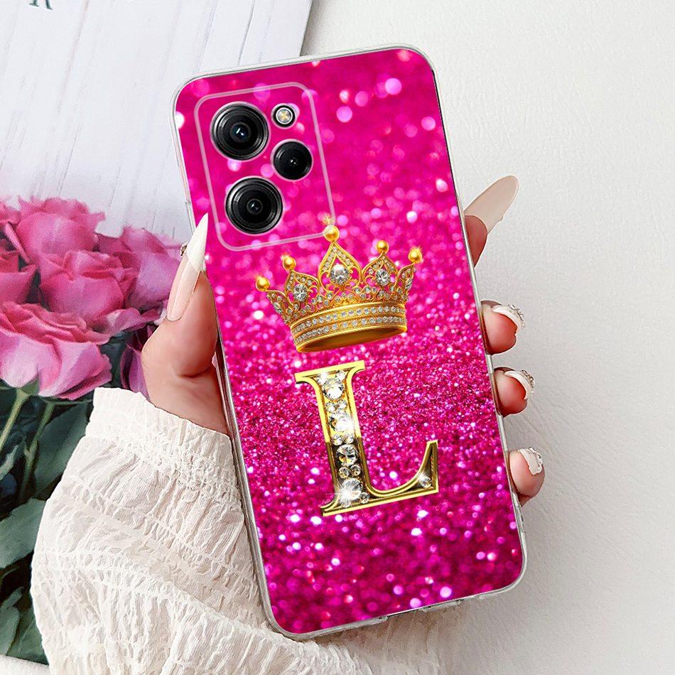 For Xiaomi Poco X5 Pro PocoX5 Fashion Crown Letter Phone Case For Poco X 5 X5Pro 5G Soft Silicone TPU Cases