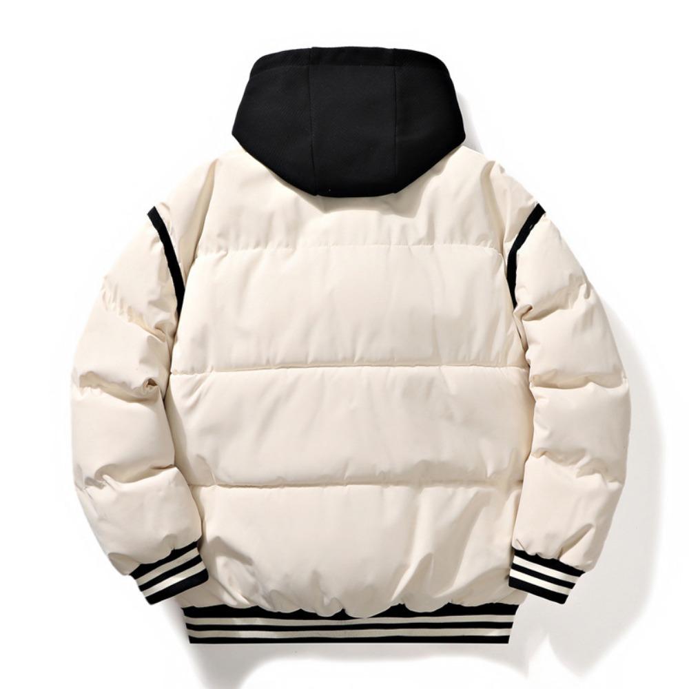 Padded-on men's winter new hooded loose thickened padded clothes fake two-piece padded jackets trendy students