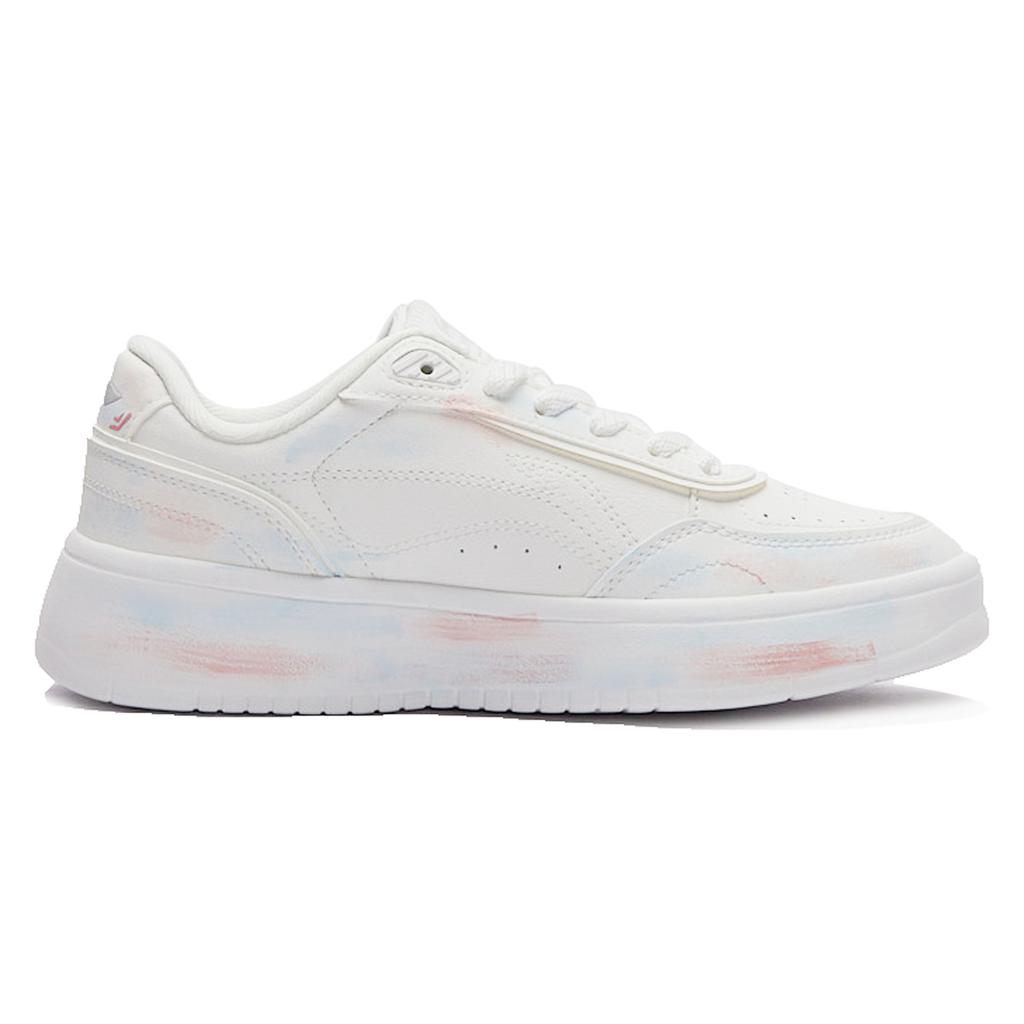 Li Ning Sourdough Slip Resistant Abrasion Resistant Low Top Skateboard Shoes Women's Pink Blue AGCU112-6(Team15-)