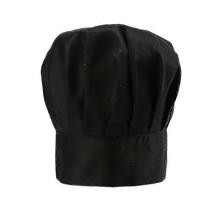 Chef's Hat Unisex Cotton Chef's Hat Kitchen Chef Hotel Restaurant Gastro Hats Adjustable For Men, Women, Cooking, Black - PJ