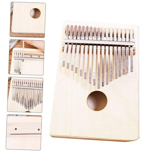 Wooden DIY Kalimba Kit, Hand-Painted Thumb Piano with 10 Picks, African Finger Piano, Safe Materials, Kindergarten Toy, Develops Creativity (Assorted