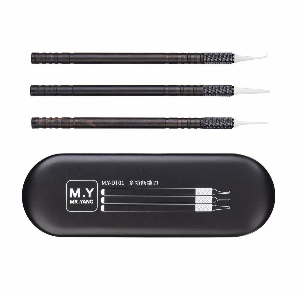 MY Mobile Phone Repair Pry Bar Kit features a powerful blade, non-slip handle, ultra-lightweight design, and chip cutter.