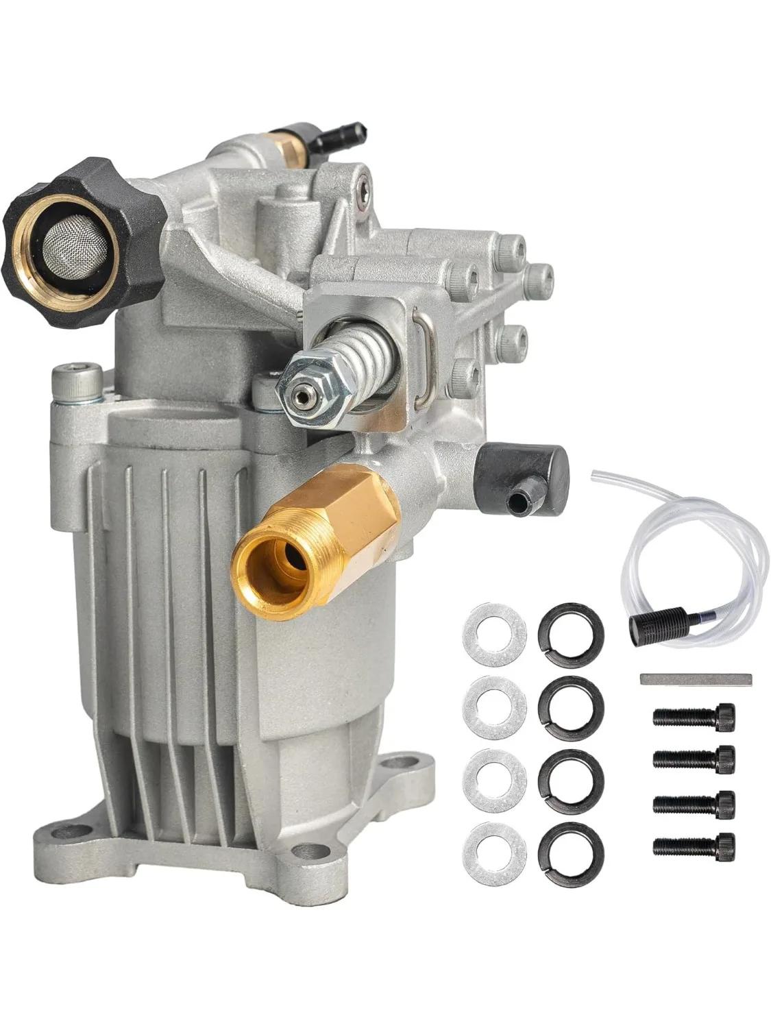 

High-Pressure Cleaning Machine Pump 3/4 Shaft MAX 2800 3400 PSI 2.5 GPM Aluminum Axial Water Cleaning Equipment Washer Pump срібний