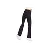 Nike Solid Ribbed High-Waisted Slim Fit Flared Sports Trousers Women bottoms Black HJ1847010