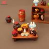 1 Set 1/6 1/12 Puppenhaus Miniatur Essen Und Spiel Simulation Niedriger Tisch Quadratischer Tisch Weinkrug Weinschale Sake Modell