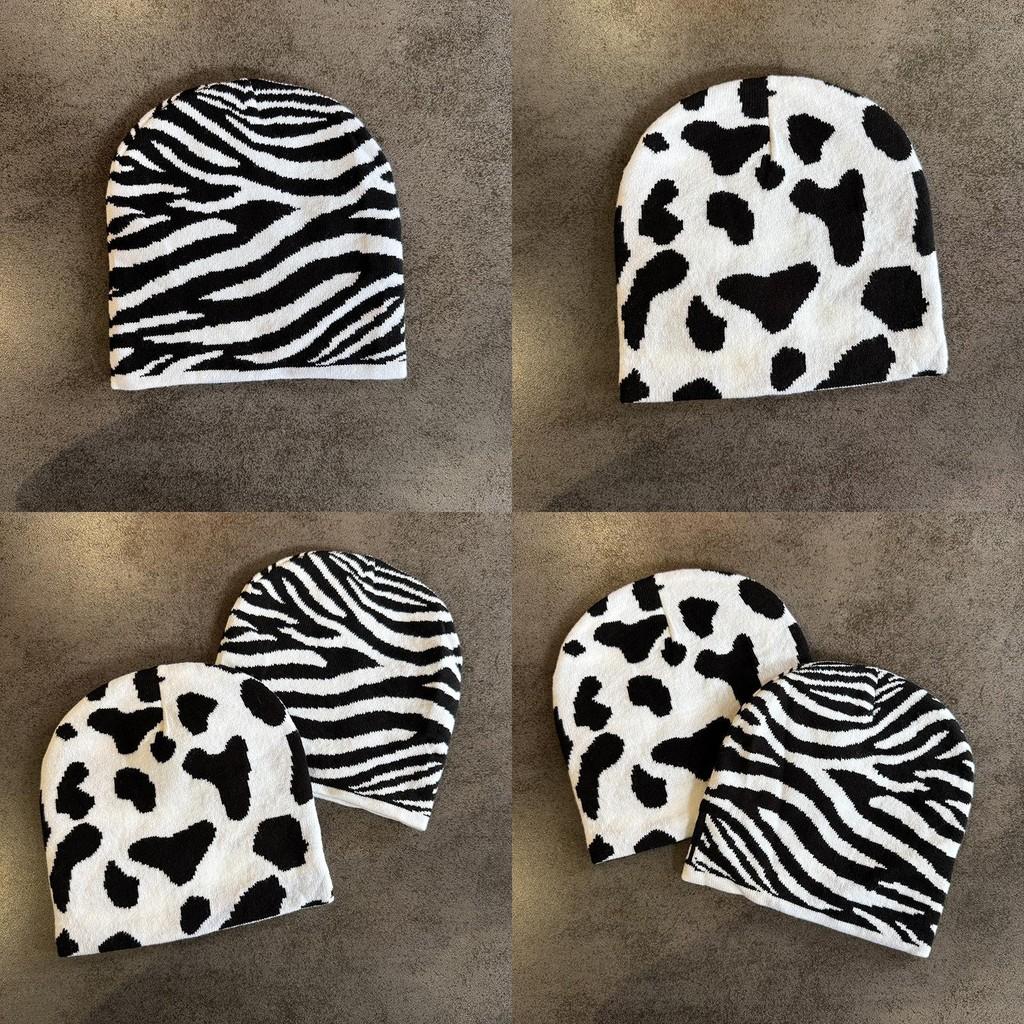 Modern Zebra Knit Cap With High Top Style For Men And Women Warmth And Trendy Autumn Winter Accessory