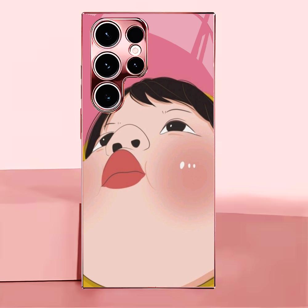 fashion Cute girl funny Phone Case Glass TPU Smartphone Case for Samsung Galaxy S26 S25 S24 S23 S22 FE Ultra Plus coque Funda