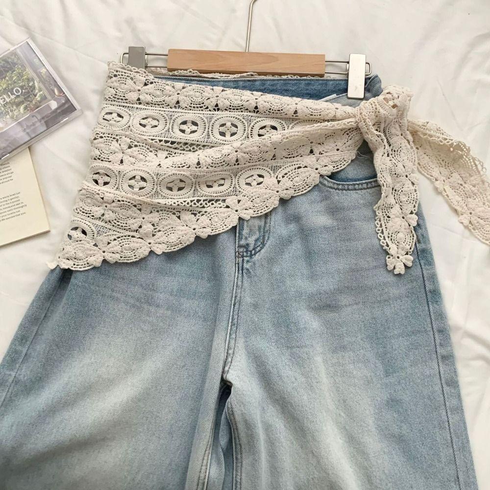Fake Collar Lace Triangle Scarf Cape Hip Scarf Simple Lace Shawl  Female
