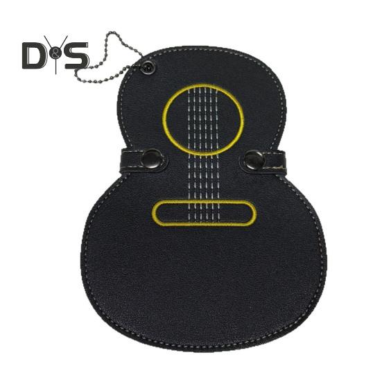 

Чехол для медиатора из искусственной кожи в форме гитары, держатель для медиатора на 17 слотов, сумка для хранения медиаторов, подарки для любителей гитары чёрный