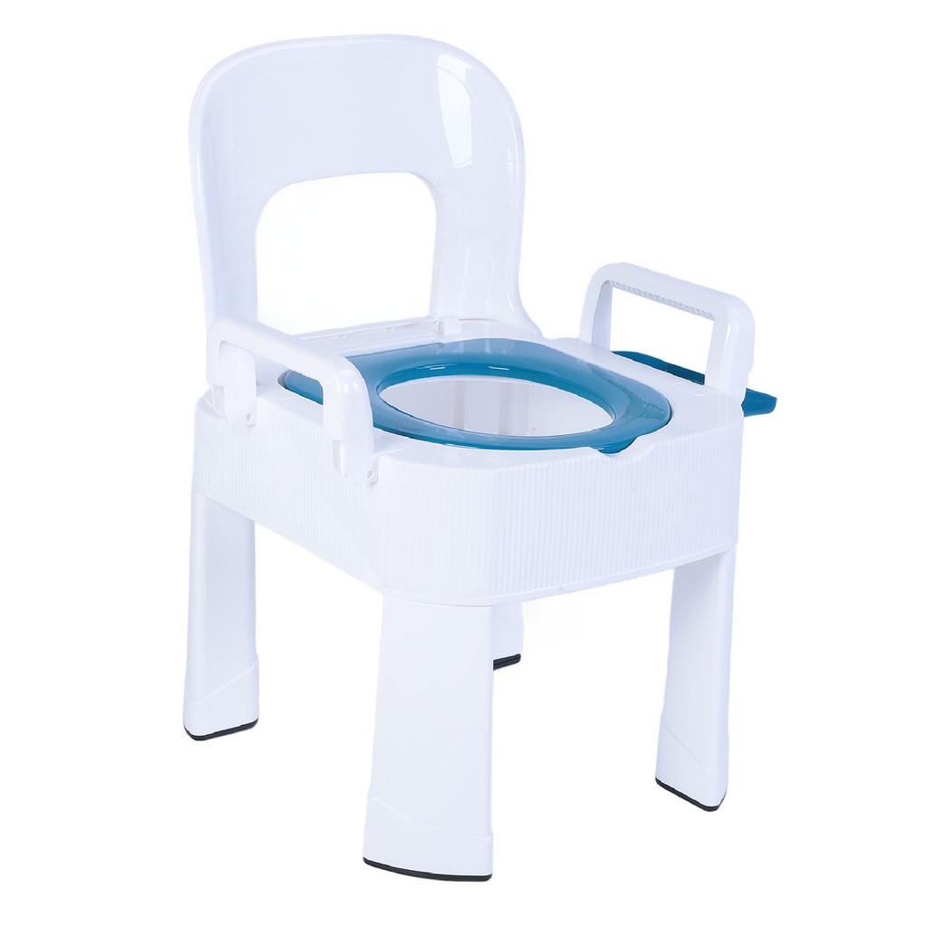 Squat Toilet Commode Chair Detachable Foldable Non Slip Armrest Backrest Cushion Quick Drying Extra Wide Commode Bathroom Sitting Bath Stool