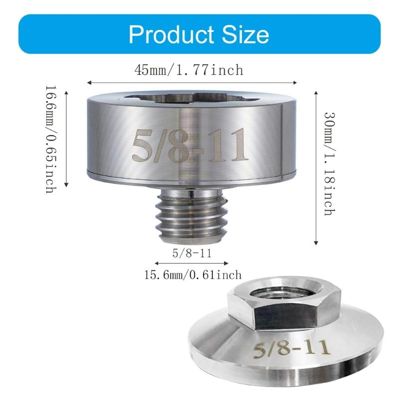 Universal Angles Grinder Arbors Conversion Kit Steel 5/8-11 Shafts With Lock Flange Nut For X Lock