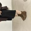 Mode Retro Leopardenmuster Kurze Stiefel Damenstiefel Herbst und Winter Neu Französische Dünne und Nackte Stiefel Dicker Absatz Kurze Stiefel Damenstiefel
