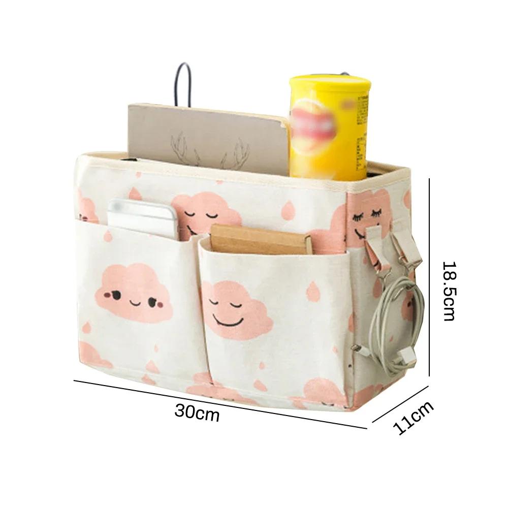 Canvas Storage Organizer Bedside Hanging Pocket Bag Wardrobe Bedroom Bathroom Magazine Tote Pouch