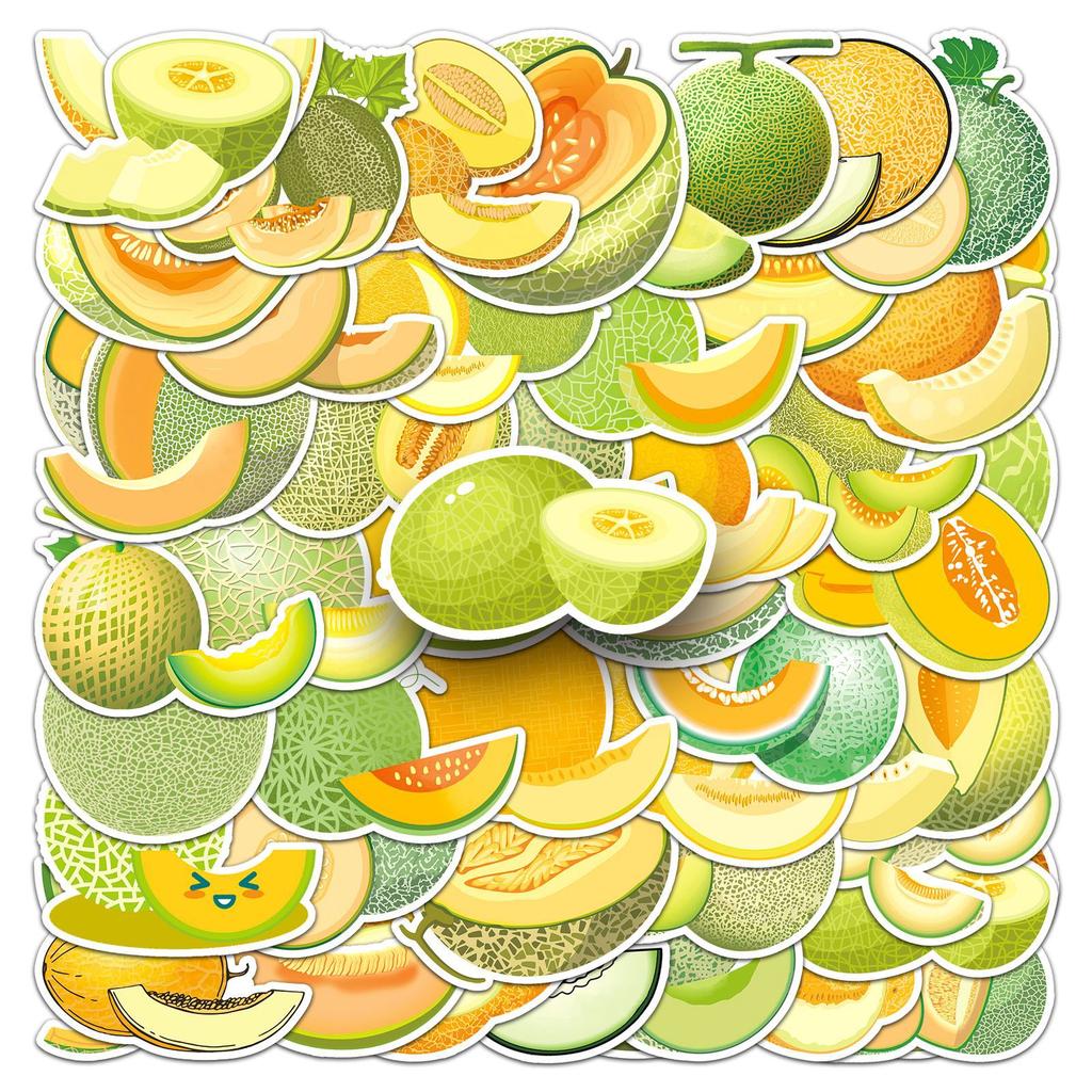 51 Cantaloupe Personality Cartoon Fruit Children's Rewards Guka Decorative Skateboard Suitcase Guitar Creative Stickers