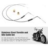 42" Stainless Steel Throttle and Idle Cable Set Fit for Harley Davidson 1996-UP, Idle Cable Set with 90° Elbow Fitting Replace 56579-02A