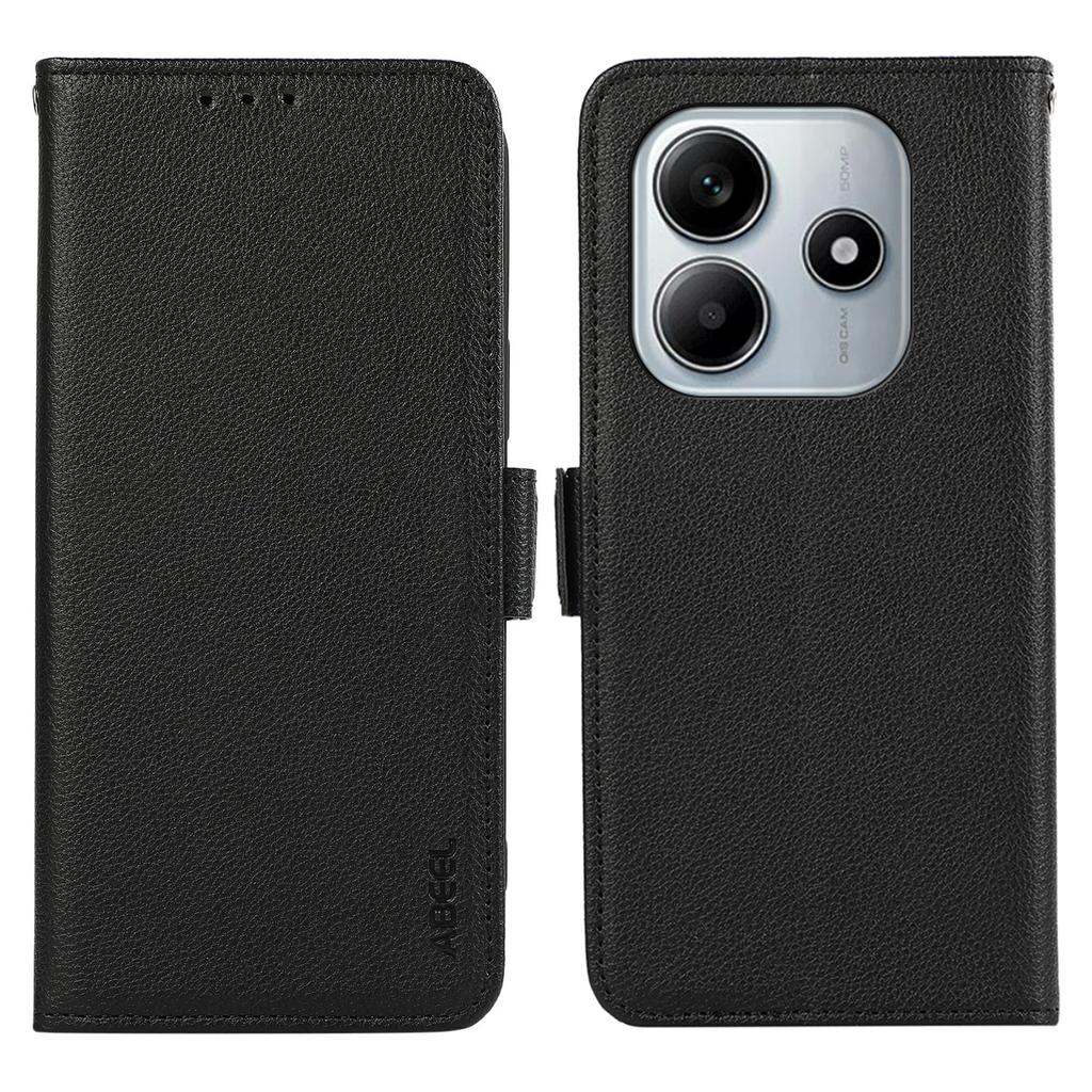 For Xiaomi Redmi Note 14 4G (163.25x76.55x8.16mm) Case Litchi Texture Leather RFID Blocking Phone Cover