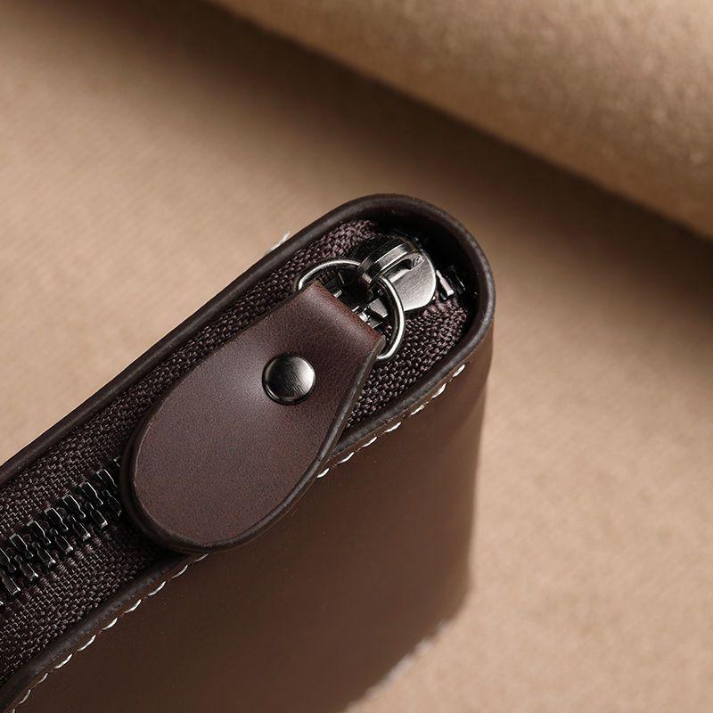 Men's Wallet PU Leather Credit Card Holder RFID Blocking Zipper Pocket Men Women Passport Card Bag Multi-card Zipper Coin Wallet