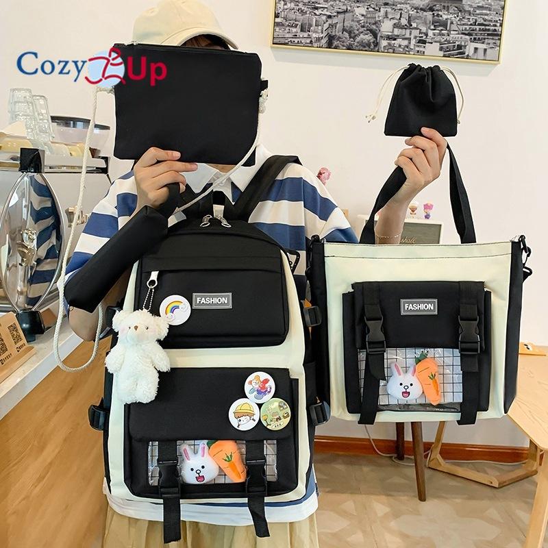 Износостойкий детский рюкзак из 5 предметов с ремнем на воздушной подушке 31x13x43cm — фото 3