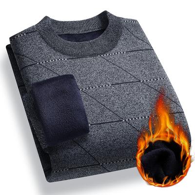 Winter Fleece Thickened Inner Sweater Bottoming Knitted Sweater Men's Integrated Fleece Thermal Top