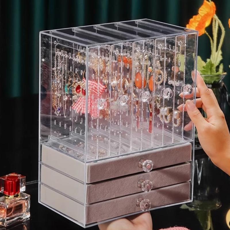 Multi Level Jewelry Tray Jewelry Display Stand Bracelets/Necklaces/Bangles Holder Transparent Jewelry Storage Box