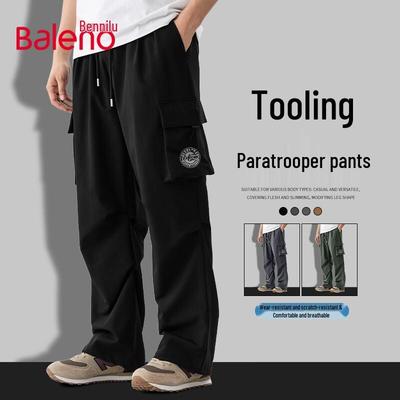 Baleno Men's Trendy Loose Straight Cargo Parachute Pants