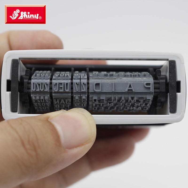 Shiny S-312 Self-Inking Date Stamp "PAID/RECEIVED" with 12 Adjustable English Date Groups