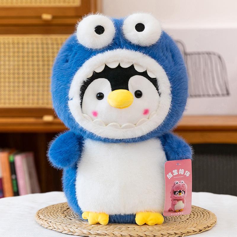 

Cute Transformation Dinosaur Penguin Doll Plush Toy Healing Hat Shark Frog Sleeping Pillow 25cm（0.16kg）