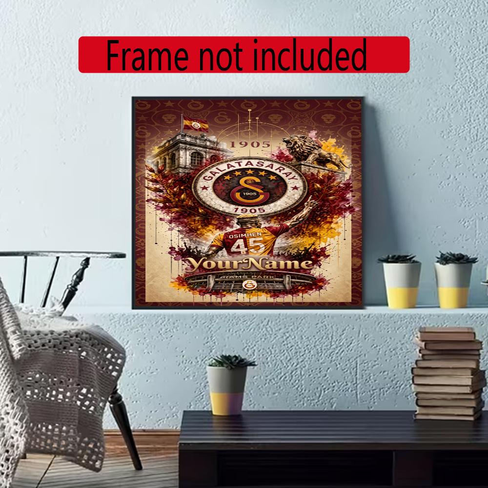 Galatasaray Personalized Text Diamond Painting Round Diamond Mosaic Rhinestones Diamond Embroidery Craft Kit Wall Decor Without Frame