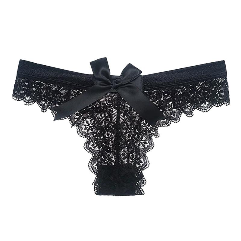 Women Sexy Lace Bow Panties Low Waist Brief