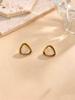 Gold-Plated Stainless Steel Triangle Resin Earrings - Versatile, Light Luxury Design