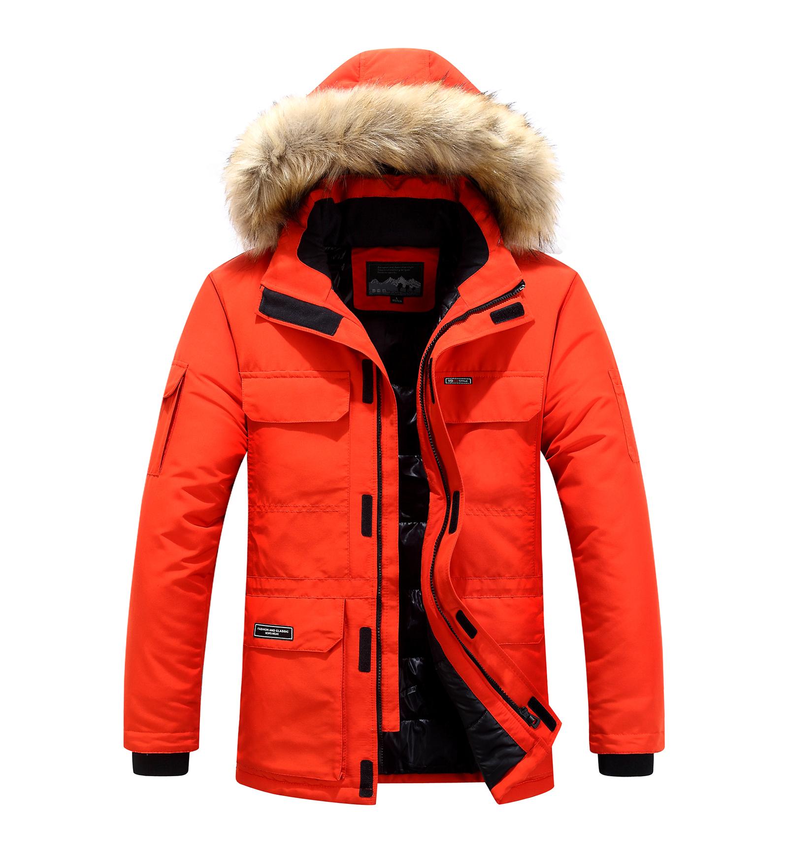Cotton-padded Jacket Men s Autumn and Winter Thickened Cotton-padded Jacket Mid-length Men s Hooded Trendy Jacket Cotton-padded Jacket L