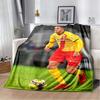RC Lens Mining City Themed Flannel Blanket, Vintage Miner Helmet & Mine Shaft Print, Soft Warm Fleece Throw for Ligue 1 Football Fans Sofa Bed Decor