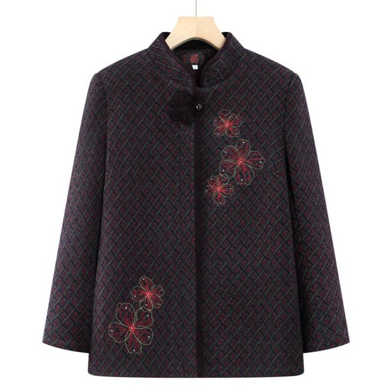 

Зимнее шерстяное пальто топ плюшевое теплое одежда для пожилой женщины толстое 5XL [recommended 150-80kg] фиолетовый