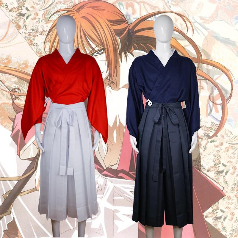 Japanese Samurai Cosplay Outfit Traditional Kimono Style Cotton Fabric Retro Design