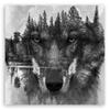 Canvas Print Black Wolf Abstract