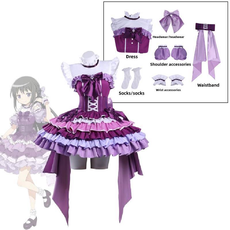 Puella Magi Madoka Magica Cosplay Costume With Breathable Fabric For Anime Conventions