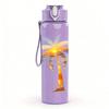 1PC Tropical Palm Tree Island Summer Print 750ml Color Plastic Sports Water Bottle Leakproof Flip Straw Lid Suitable for Sports Office Home Use