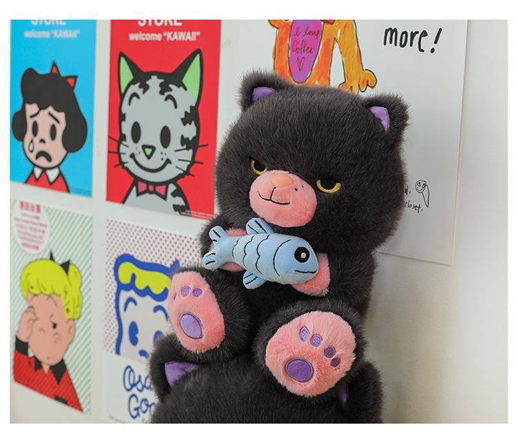 Internet Celebrity Black Cat Plush Doll - Funny Devil Kitty Children's Toy