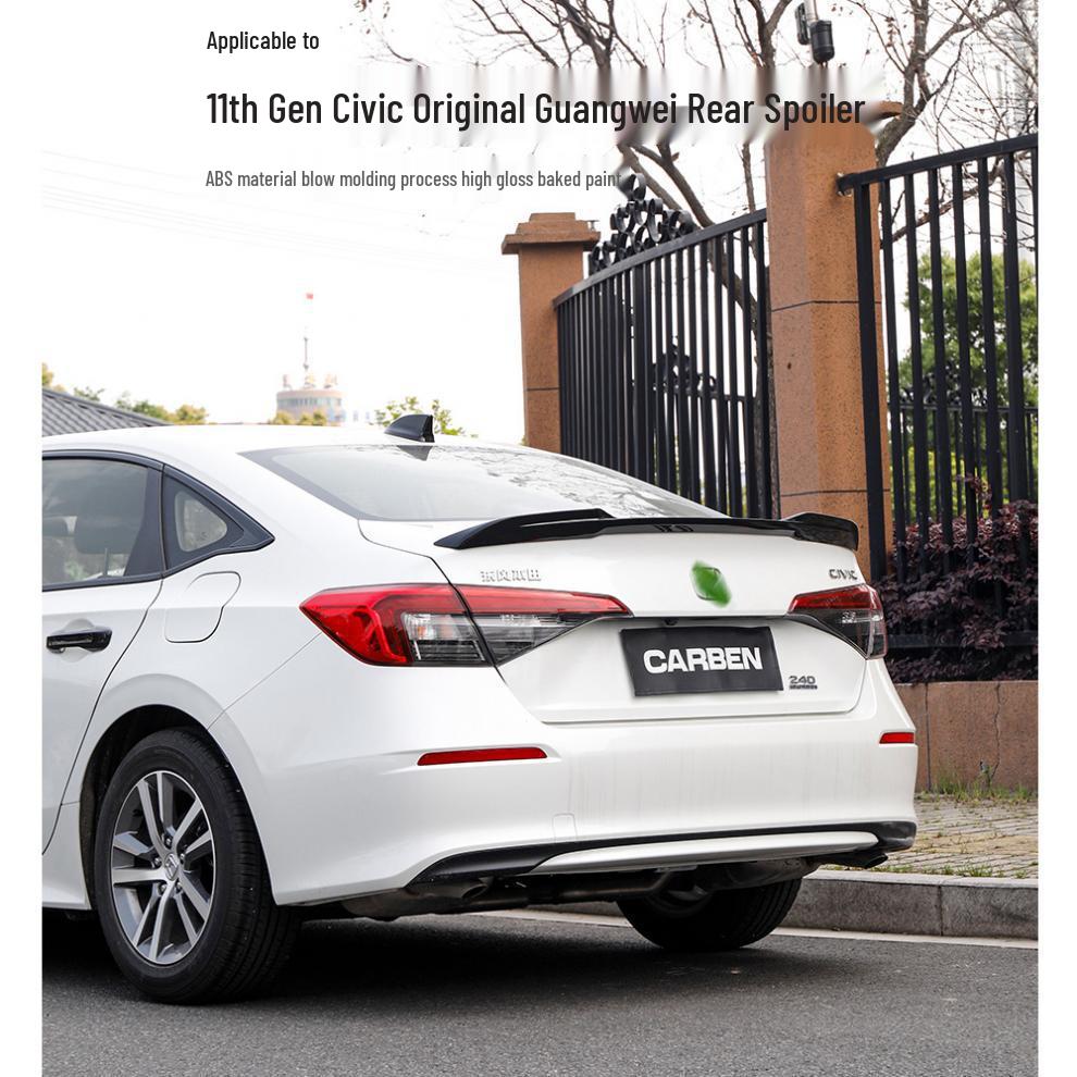 Eleventh Gen Civic Modified Rear Spoiler - Night Black High-End Warrior Edition