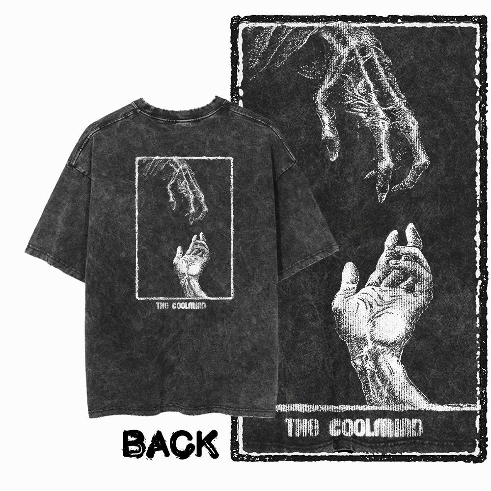G13 Back Printing Cool Printing Men's T-shirt/pickled Streetwear Large Size Retro O-neck Men's T-shirt