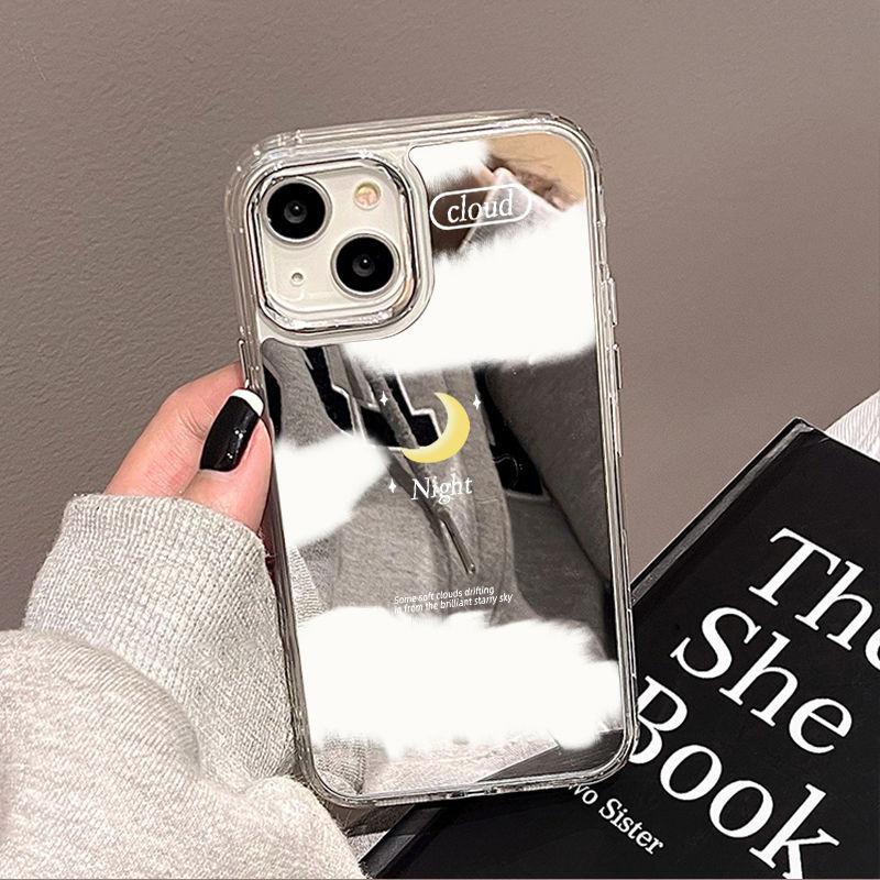 Night Moon Mirror for iPhone1 Mobile Phone Case 16pro Niche X Apple 13 All-inclusive 15 Simple 14