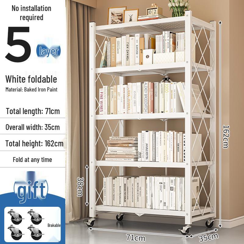 Portable Folding Storage Rack for Study or Living Room