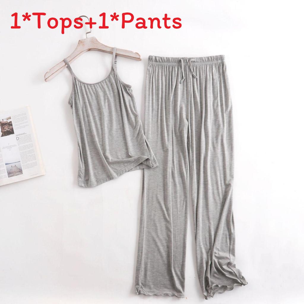 Modal Sleepwear Set For Women With Loose Fit Ruffle Pants Breathable Loungewear For Home Use