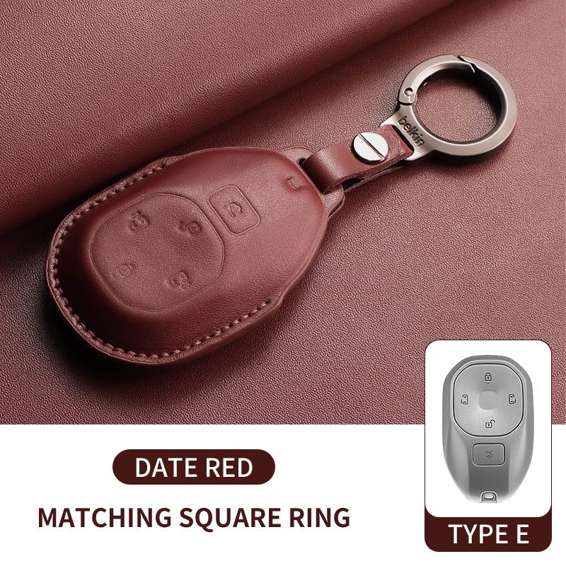 

Leather Car Key Case Cover For Gac Trumpchi S7 Car Remote Key Protecor Key Fob Shell Keychain Accessories