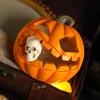 Halloween Ghost Pumpkin Lantern Decor Pumpkin Eating Skull Statue Table Centerpieces for Porches Gardens Patios Ornament