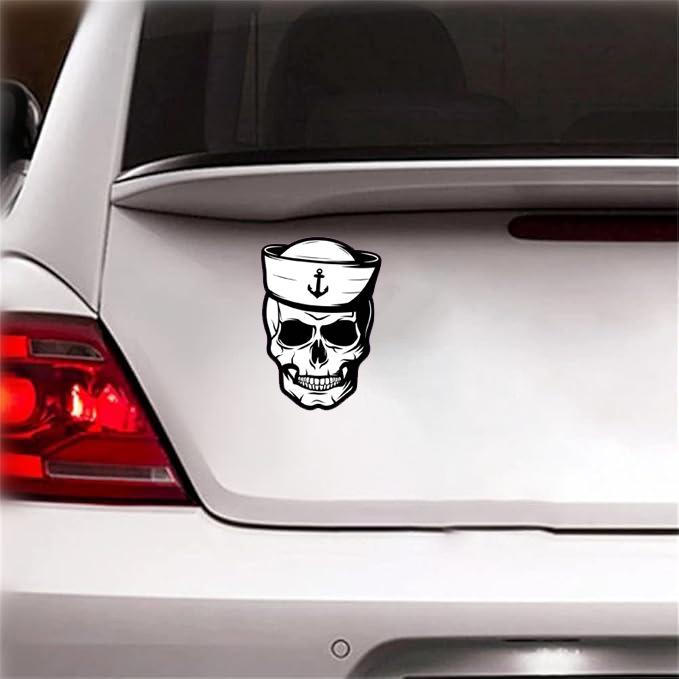 Nálepka Sailor Skull Samolepící vinylová nálepka pro auta, nákladní auta a počítače