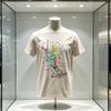 2026 Hot Selling Comfortable G44 Beige Cotton Unisexs Cool Space Pattern Tshirt Street Wear Plus Size Oneck Unisex Tshirt