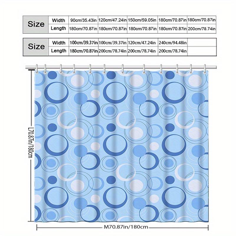 1pc Modern Bubble Pattern Shower Curtain with Hooks - Bubble Semi- Fabric, Machine Washable Bath Curtain Suitable for Bathtub, I