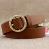 Women'S Round Buckle Belt Casual Retro Jeans Belt Women'S Decorative Thin Belt